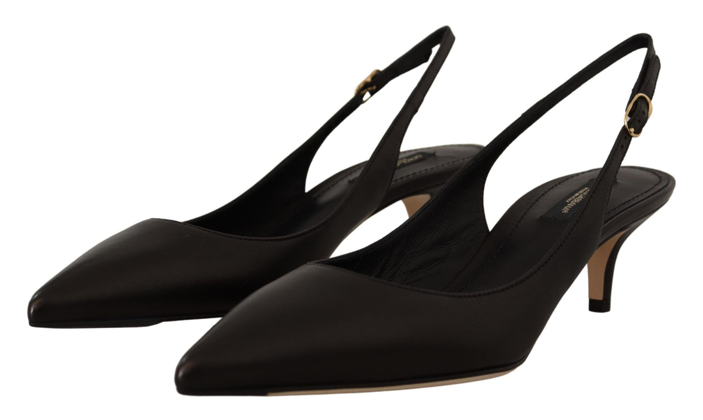 Dolce & Gabbana Schwarze Slingback-Pumps aus Leder