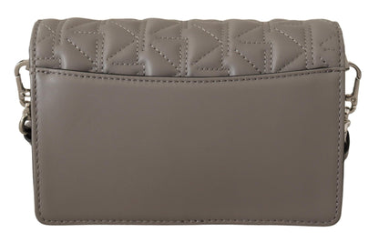 Karl Lagerfeld Elegante graue Leder-Crossbody-Tasche