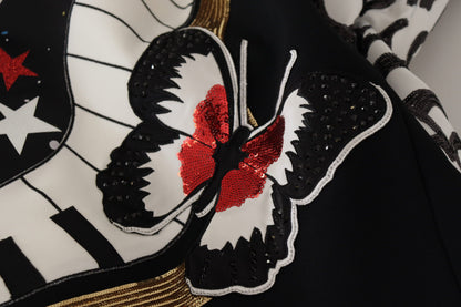 Dolce & Gabbana Schwarzer Liebesuhr Pailletten-Piano-Rock