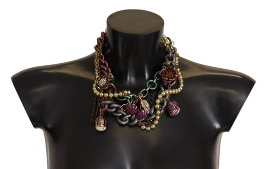 Dolce & Gabbana Goldfarbene Sicily Kristall-Halskette