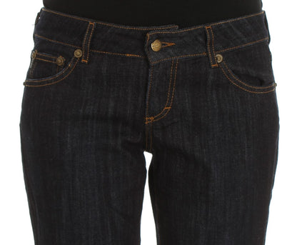 Cavalli Blaue Straight Fit Stretch Jeans aus Baumwolle