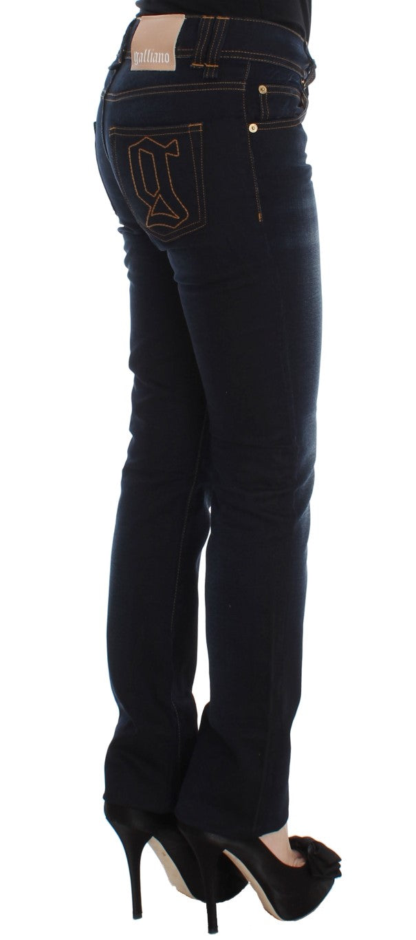 John Galliano Blaue Waschung Baumwolle Slim Fit Jeans