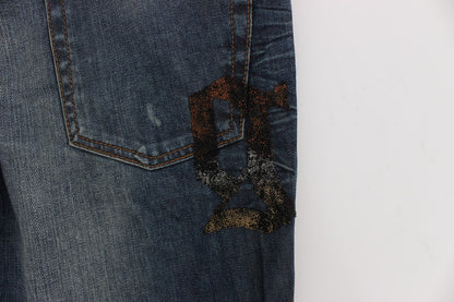John Galliano Blaue Waschung Baumwollmischung Slim Fit Jeans