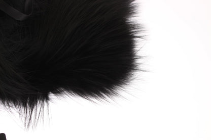 Dolce & Gabbana Schwarzer Fuchspelz-Kragenschal