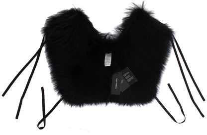 Dolce & Gabbana Schwarzer Fuchs Pelz Schulter Wrap Cover Kragen Schal