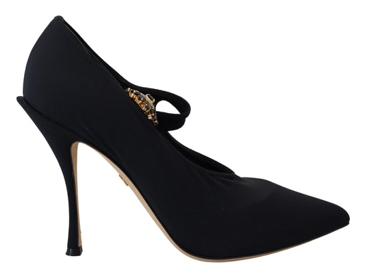 Dolce & Gabbana Schwarze Socken Stretch Crystal Pumps Schuhe