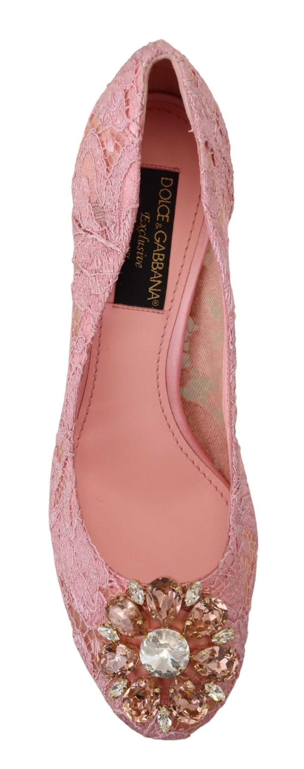 Dolce & Gabbana Rosa Taormina Spitze Kristall décolleté Pastell Schuhe