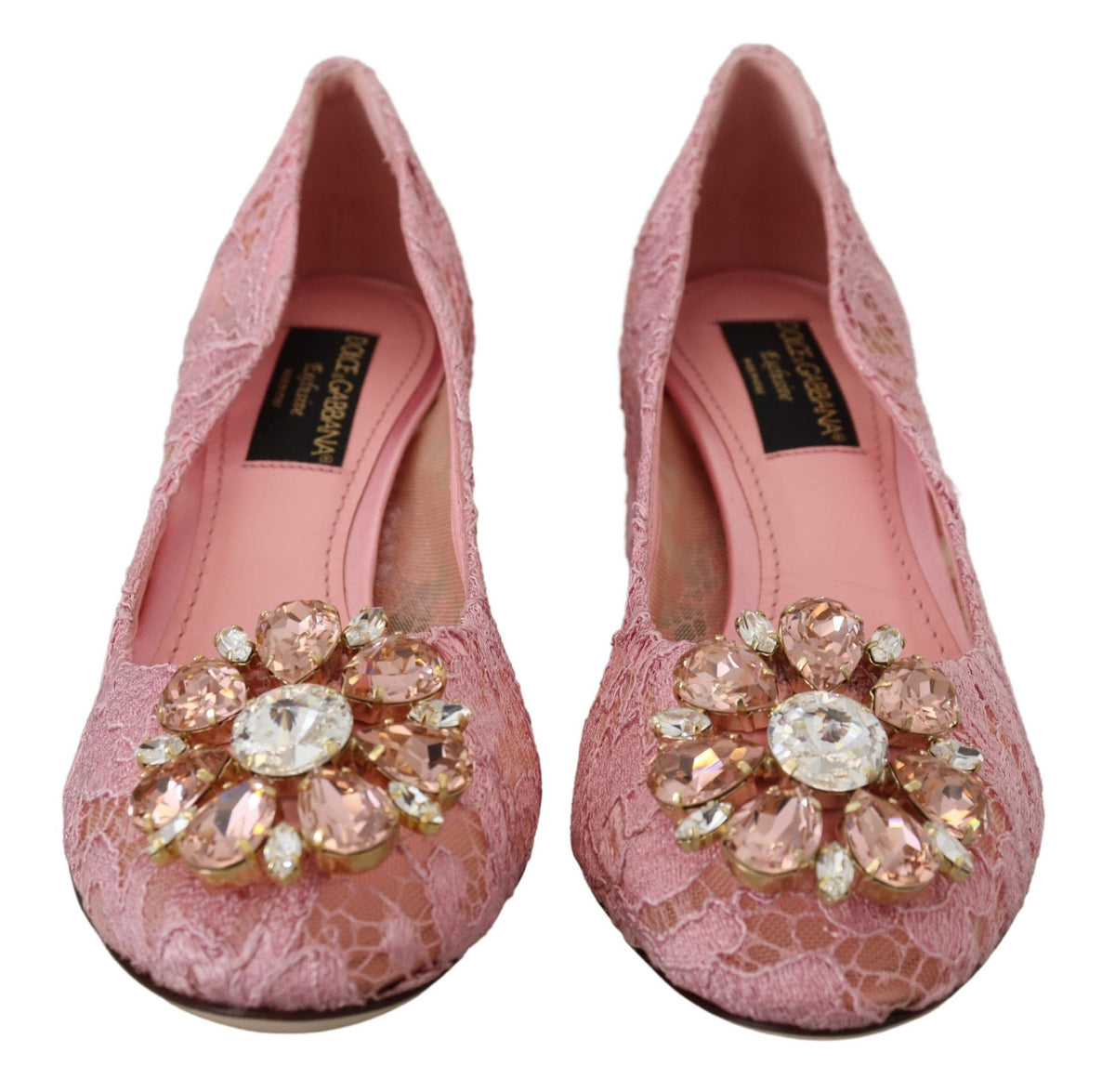 Dolce & Gabbana Rosa Taormina Spitze Kristall décolleté Pastell Schuhe