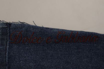 Dolce & Gabbana Multicolor Patchwork DG Mode Weites Bein Denim Hose