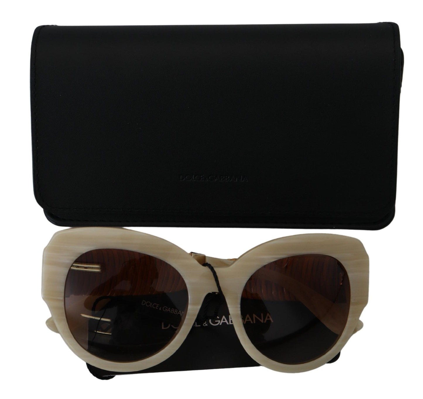 Dolce & Gabbana Beige Acetat Vollrand braune Gläser DG4294 Sonnenbrille
