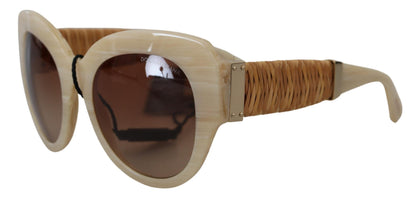 Dolce & Gabbana Beige Acetat Vollrand braune Gläser DG4294 Sonnenbrille