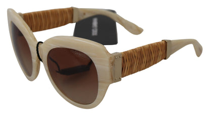 Dolce & Gabbana Beige Acetat Vollrand braune Gläser DG4294 Sonnenbrille