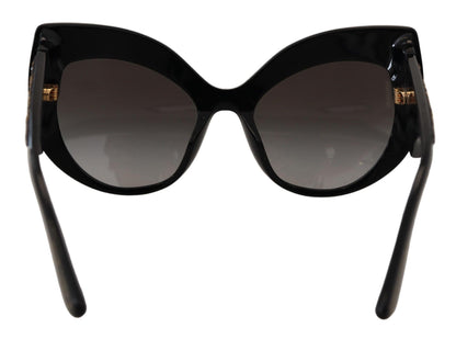Dolce & Gabbana Schwarz Gold Pailletten Schmetterling Polarisierte Sonnenbrille DG4326