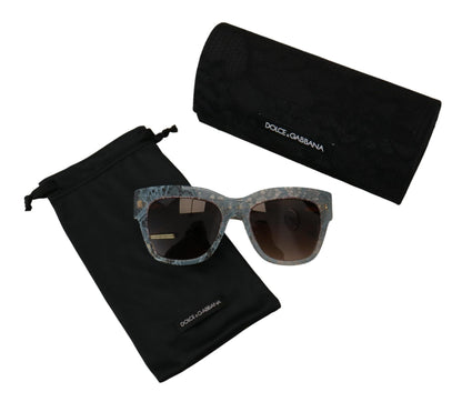 Dolce & Gabbana Blaue Spitze Acetat Kristall Schmetterling DG4231 Sonnenbrille