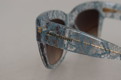 Dolce & Gabbana Blaue Spitze Acetat Kristall Schmetterling DG4231 Sonnenbrille