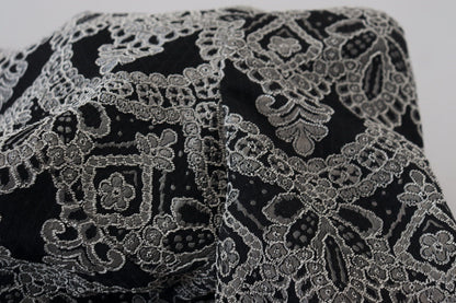 Dolce & Gabbana Schwarz-graues Jacquard-Bodycon-Kleid