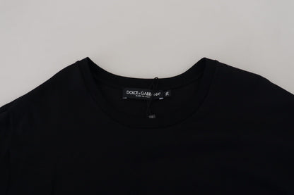 Dolce & Gabbana Schwarzes T-Shirt Bluse Tassle Baumwolle Bluse