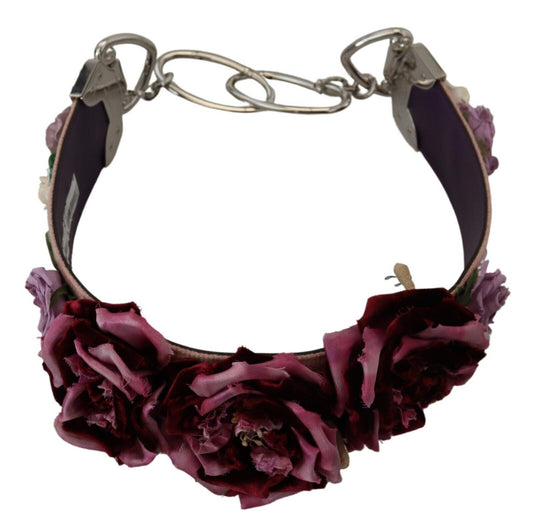 Dolce & Gabbana Multicolor Blumenapplikationen Metall-Schulterriemen