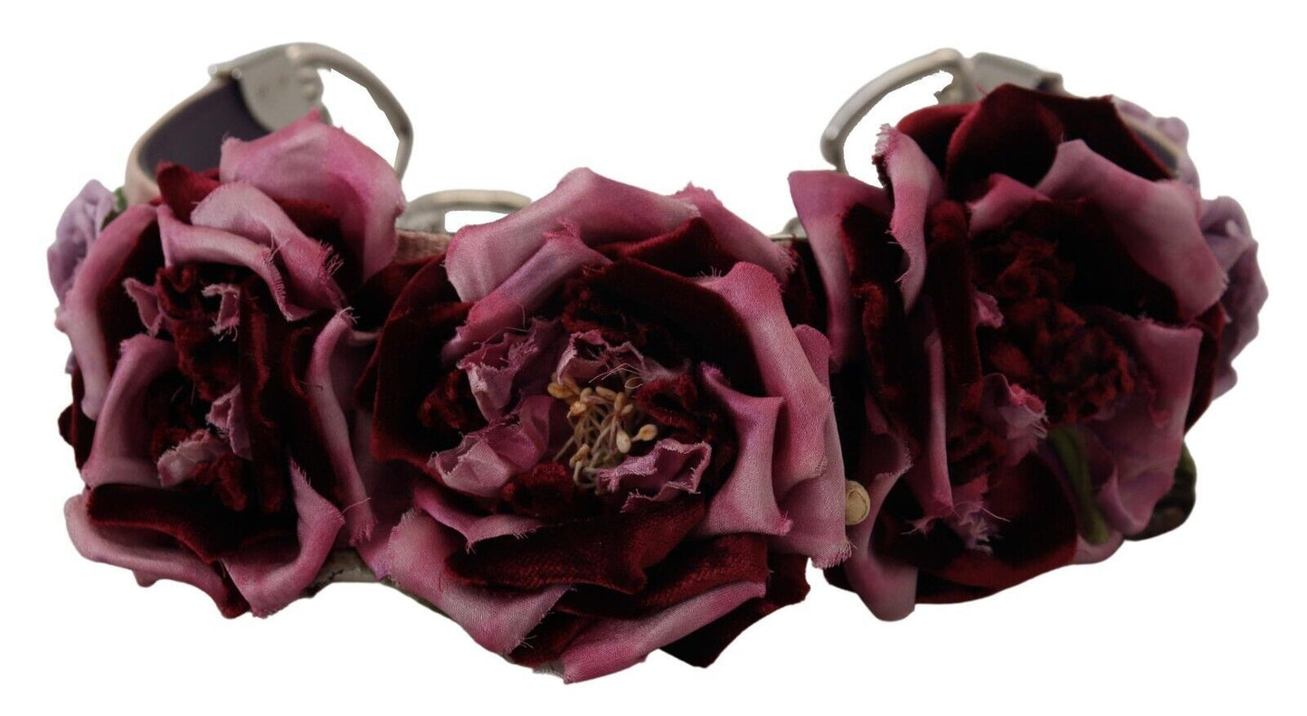 Dolce & Gabbana Multicolor Blumenapplikationen Metall-Schulterriemen