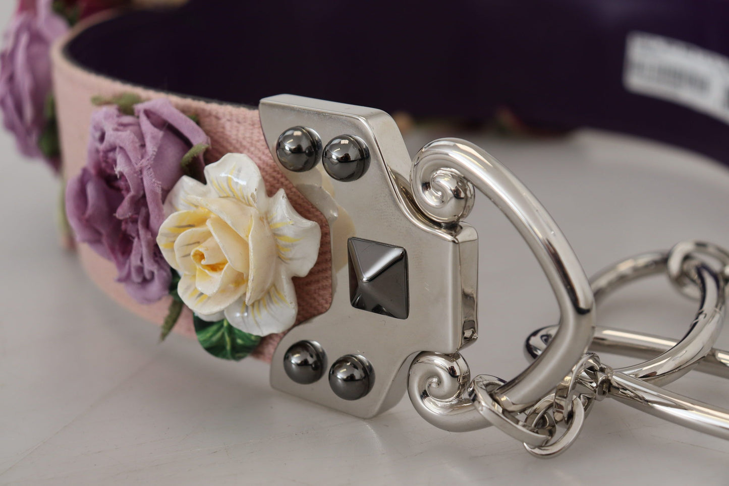 Dolce & Gabbana Multicolor Blumenapplikationen Metall-Schulterriemen