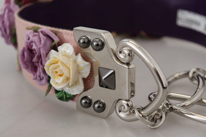 Dolce & Gabbana Multicolor Blumenapplikationen Metall-Schulterriemen