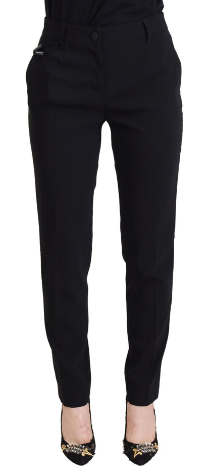 Dolce & Gabbana Schwarze Hosen mit hoher Taille für Frauen