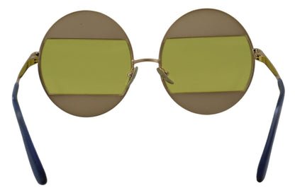 Dolce & Gabbana Gold Oval Metall Kristalle Shades DG2209B Sonnenbrille