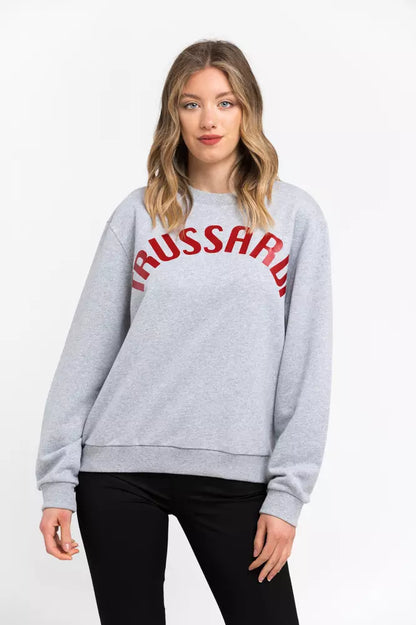 Trussardi Graues Damen-Sweatshirt aus Baumwolle