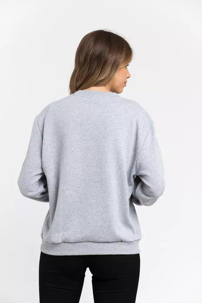 Trussardi Graues Damen-Sweatshirt aus Baumwolle