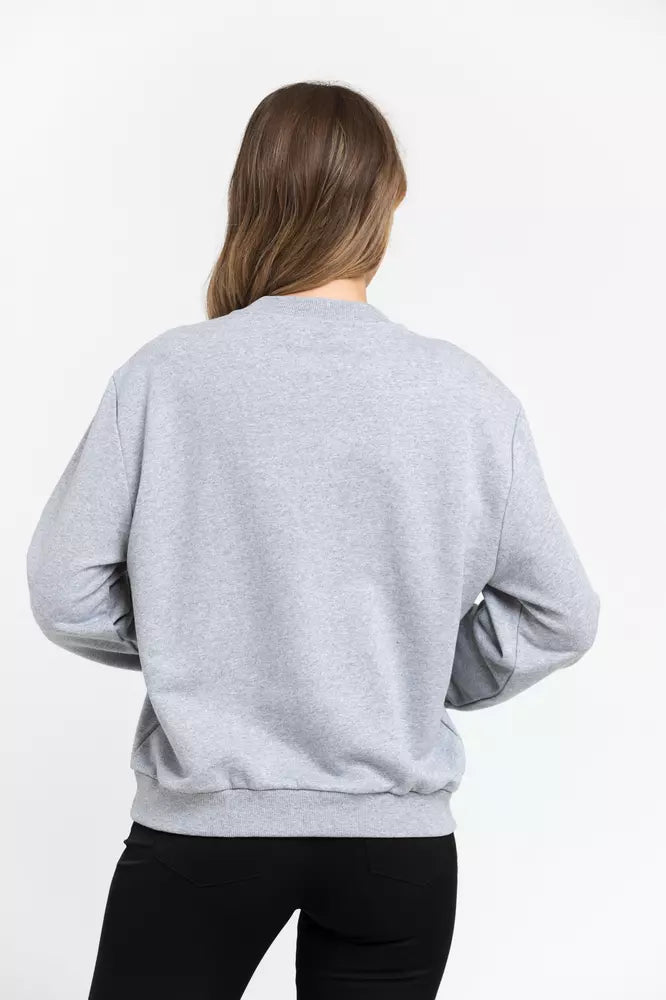 Trussardi Graues Damen-Sweatshirt aus Baumwolle