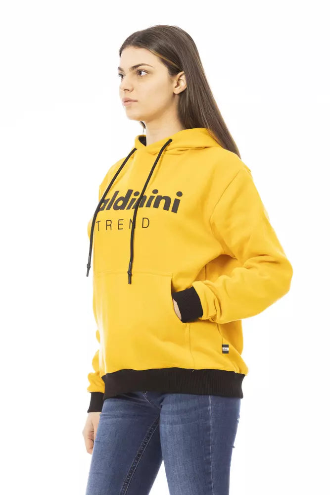 Baldinini Trend Gelber Baumwoll-Kapuzenpullover für Damen