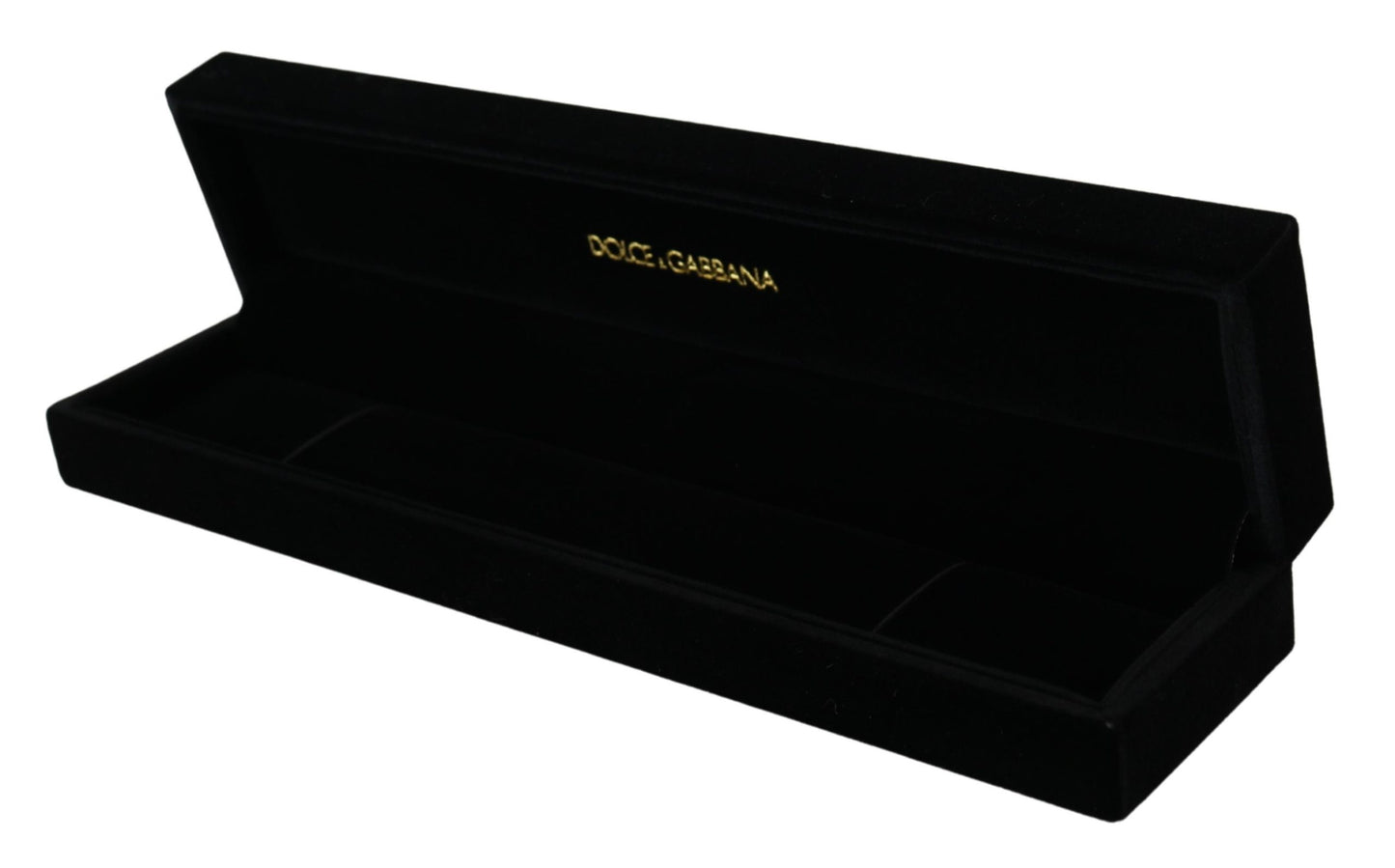 Dolce & Gabbana Schwarzer Samt Logo Plaque Lagerung Armband Schmuck-Box
