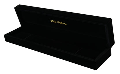 Dolce & Gabbana Schwarzer Samt Logo Plaque Lagerung Armband Schmuck-Box