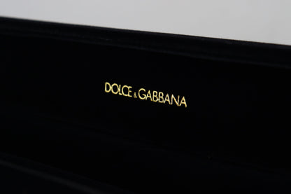 Dolce & Gabbana Schwarzer Samt Logo Plaque Lagerung Armband Schmuck-Box