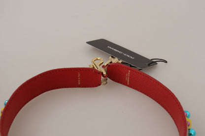 Dolce & Gabbana Beige Pythonleder mit Kristallen Schulterriemen