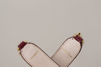 Dolce & Gabbana Bordeaux Leder Crystals Tasche Schulterriemen