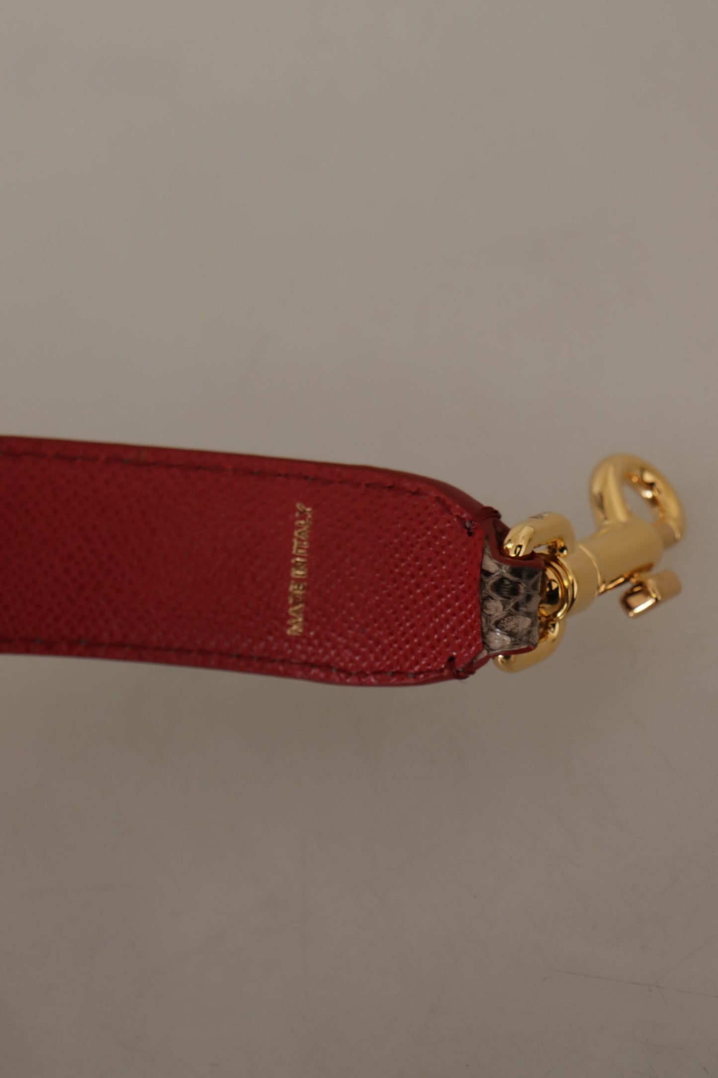 Dolce & Gabbana Brauner Pythonleder-Schulterriemen mit Nieten