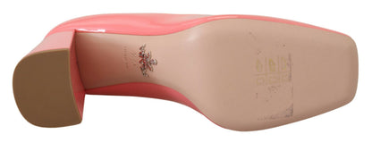 Prada Rosa Lackleder Blockabsatz Pumps Klassisch