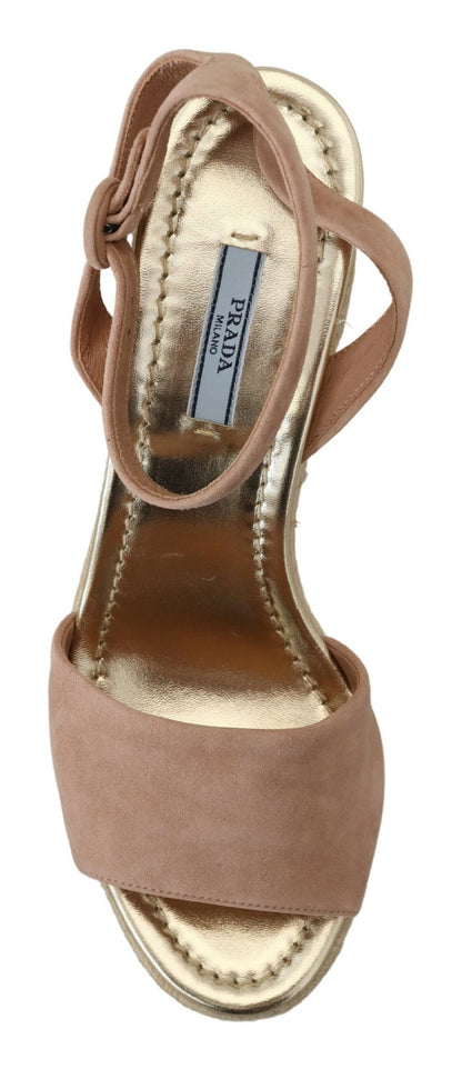 Prada Rosa Wildleder-Sandalen mit Knöchelriemen
