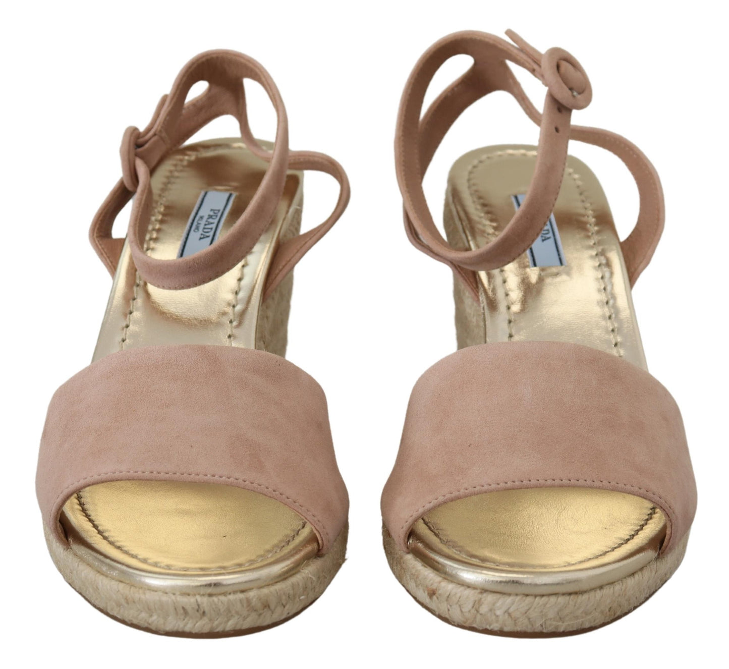 Prada Rosa Wildleder-Sandalen mit Knöchelriemen