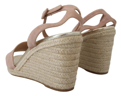 Prada Rosa Wildleder-Sandalen mit Knöchelriemen