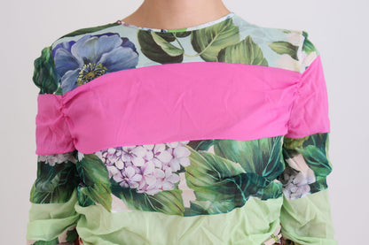 Dolce & Gabbana Multicolor Seide Floral Bodycon Etuikleid