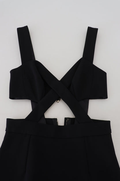 Dolce & Gabbana Schwarzes Bodycon-Etui-Midikleid aus Viskose