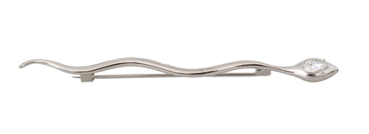 Dolce & Gabbana Silber Messing Kristall Spilla Serpente Herren Brosche Pin
