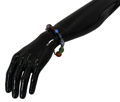 Dolce & Gabbana multicolor Silber Kette Messing Perlen Karabinerverschluss Armband