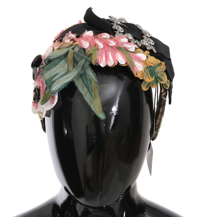Dolce & Gabbana Multicolor Tiara Floral Kristall Schleife Diadem Stirnband