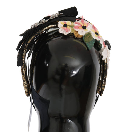 Dolce & Gabbana Multicolor Tiara Floral Kristall Schleife Diadem Stirnband