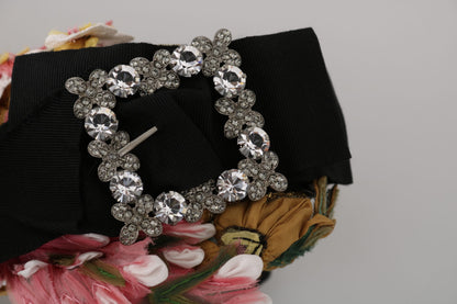 Dolce & Gabbana Multicolor Tiara Floral Kristall Schleife Diadem Stirnband