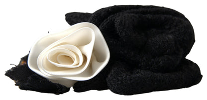 Dolce & Gabbana Cerchietto con cristalli nero in seta e lana e cotone