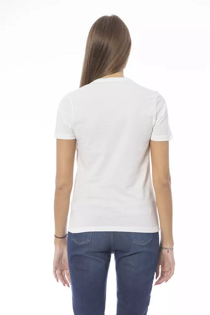 Baldinini Trend Weißes Baumwoll-T-Shirt für Damen